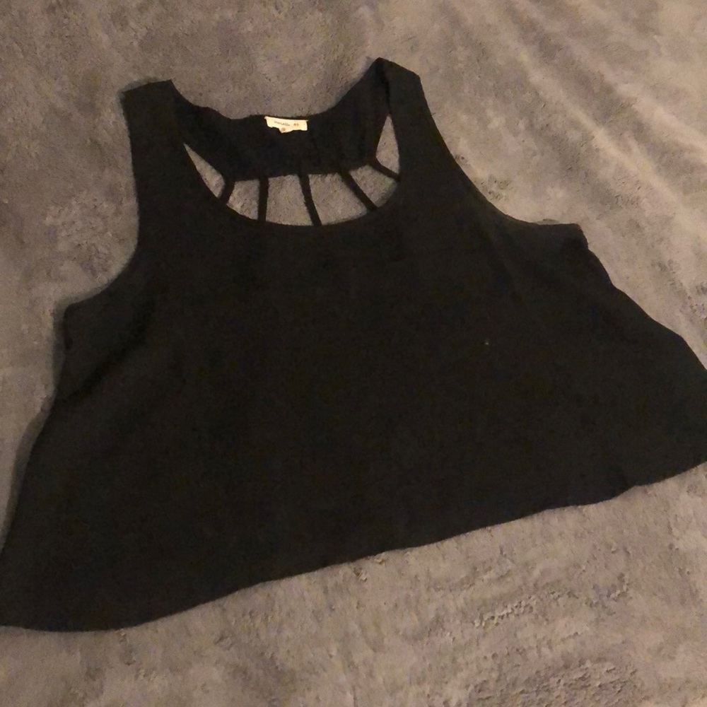 Black crop with cutout back